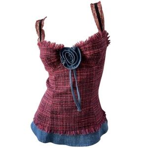 Sold - Dolce gabbana tweed and denim corset